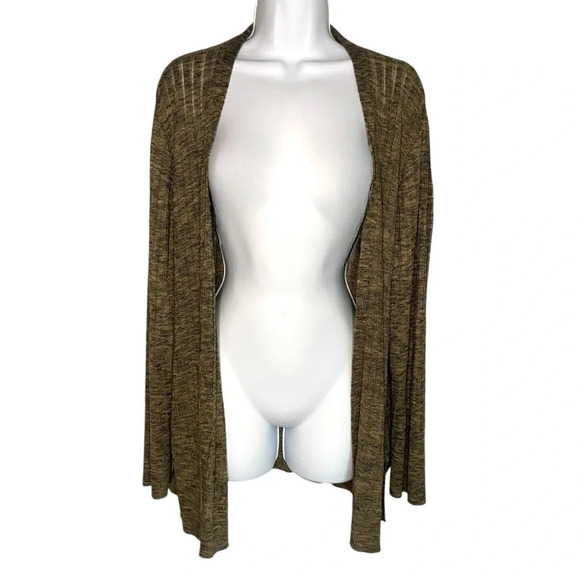 Croft & Barrow Open Front Cardigan Sweater - Brown Marled Knit - Picture 6 of 6